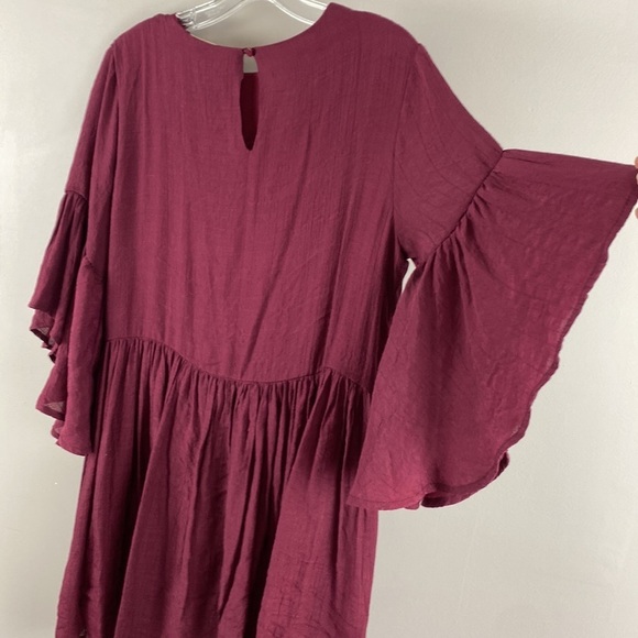 Alter’d State Burgundy Bell Sleeve Floral Dress / Tunic  Size Medium - Picture 13 of 13
